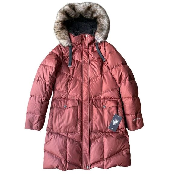 Eddie Bauer Women's Lodge Cascadian Down Parka In Burnt Orange Size M - Picture 2 of 10